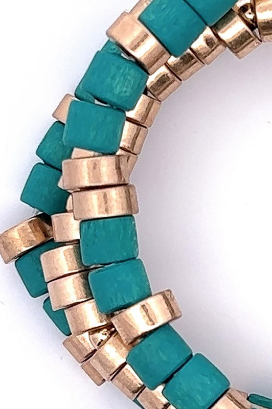 Green Wood Bracelet Stack