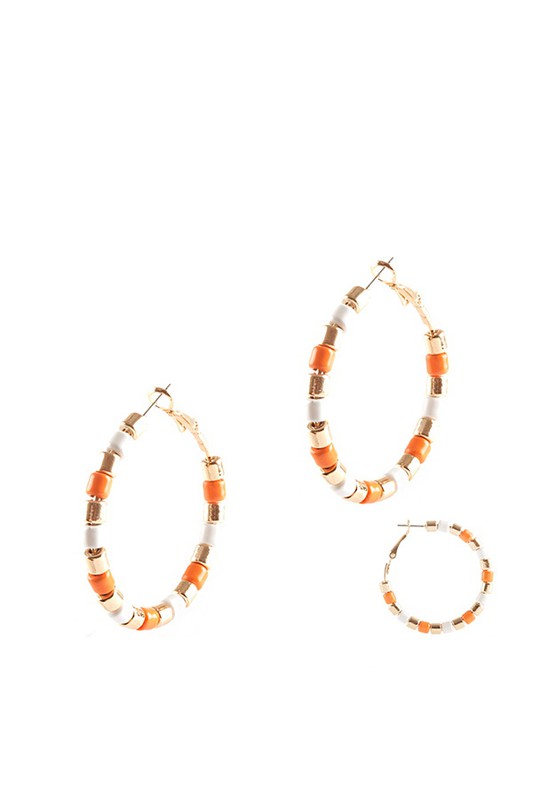 Small Beaded Hoops, 4 Colors
