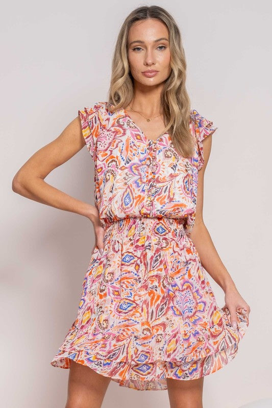 Pink Multi Print Dress