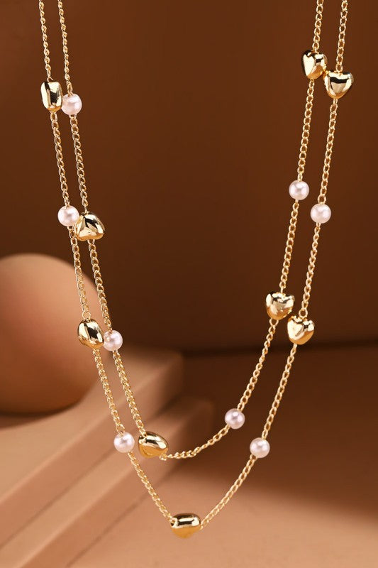 Pearl and Gold Beaded Necklace
