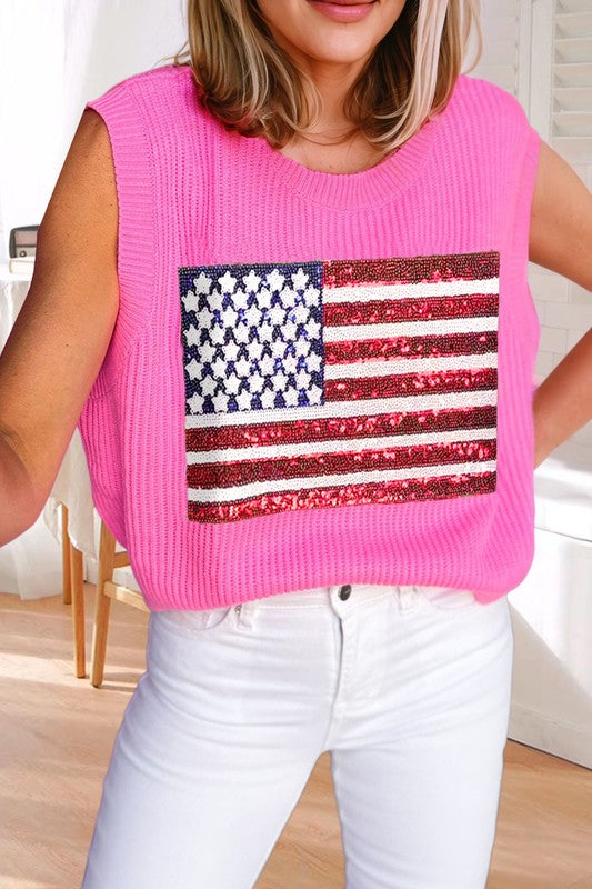 Pink Americana Sweater