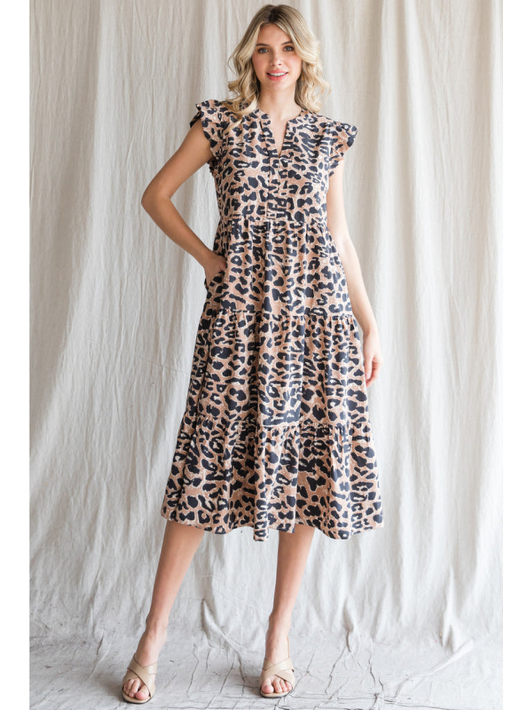 Taupe Leopard Dress