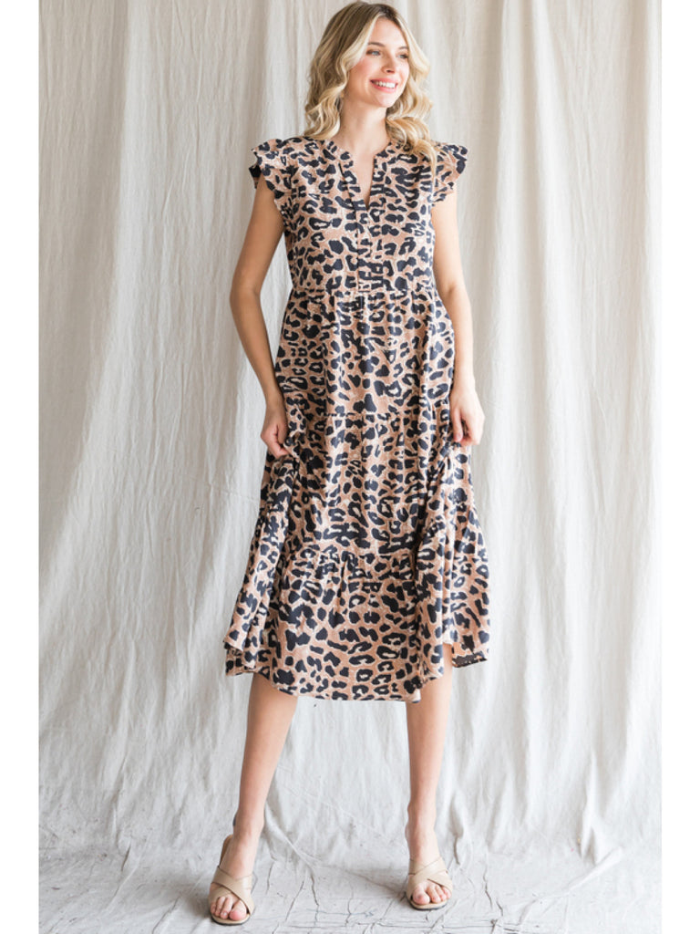 Taupe Leopard Dress