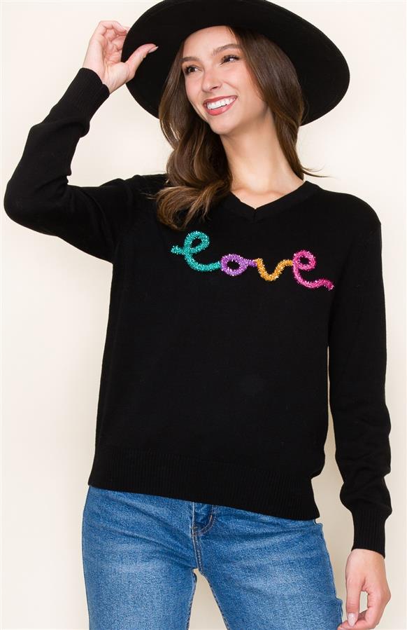 LOVE Glitter Sweater