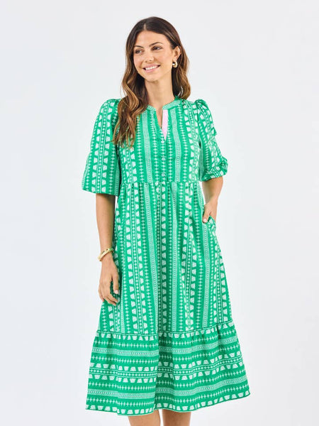 Green Riley Midi Dress – Striped Box Boutique