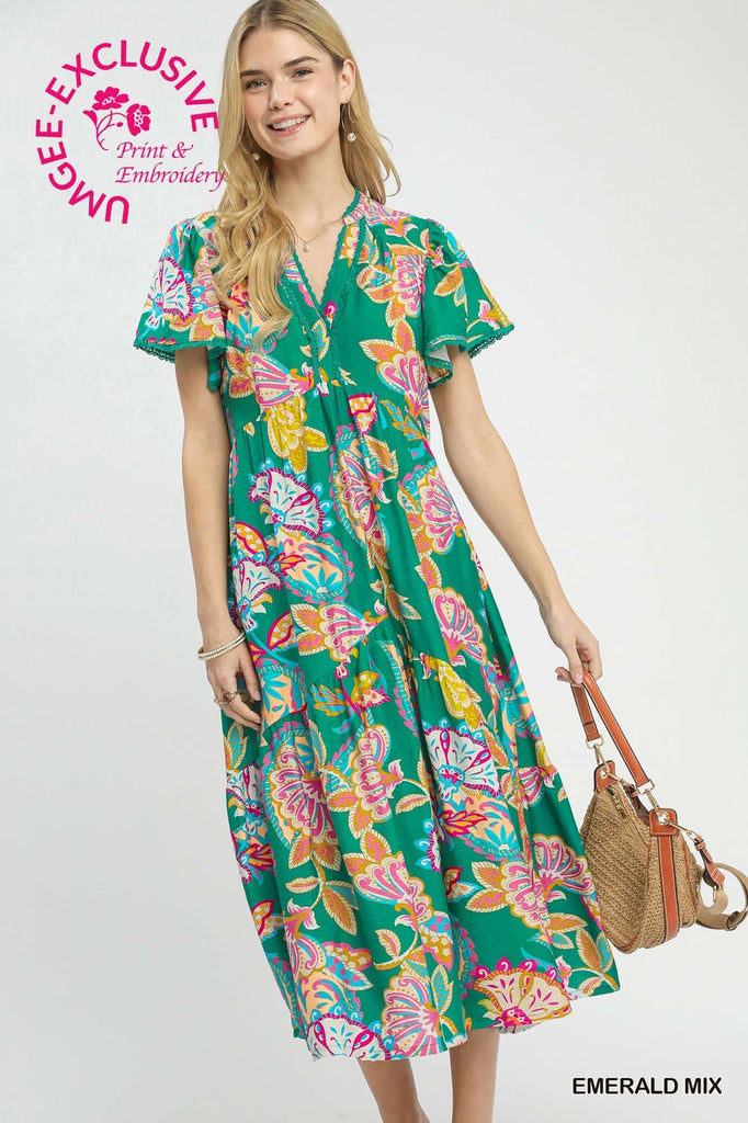 Emerald Boho Floral Dress Emerald Boho Floral Dress
