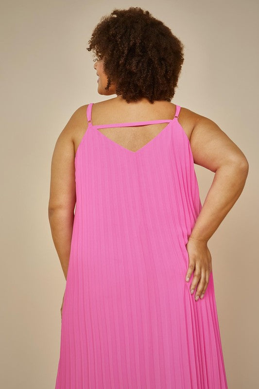 zzz Pink Pleated Maxi