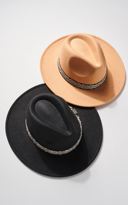 Ribbon Trim Panama Hat