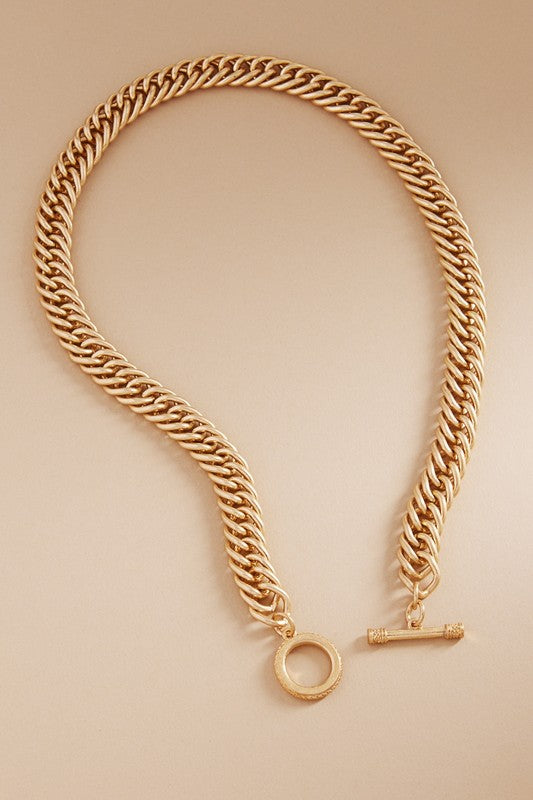 Vintage Textured Toggle Necklace
