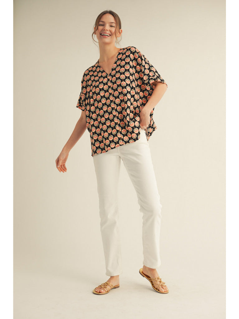 Crinkle V Fall Print