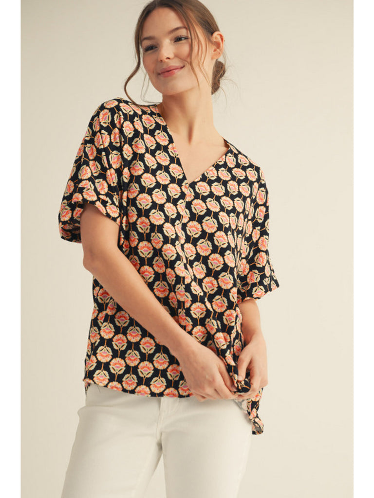 Crinkle V Fall Print