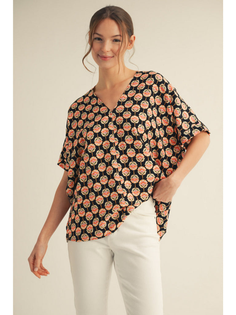 Crinkle V Fall Print