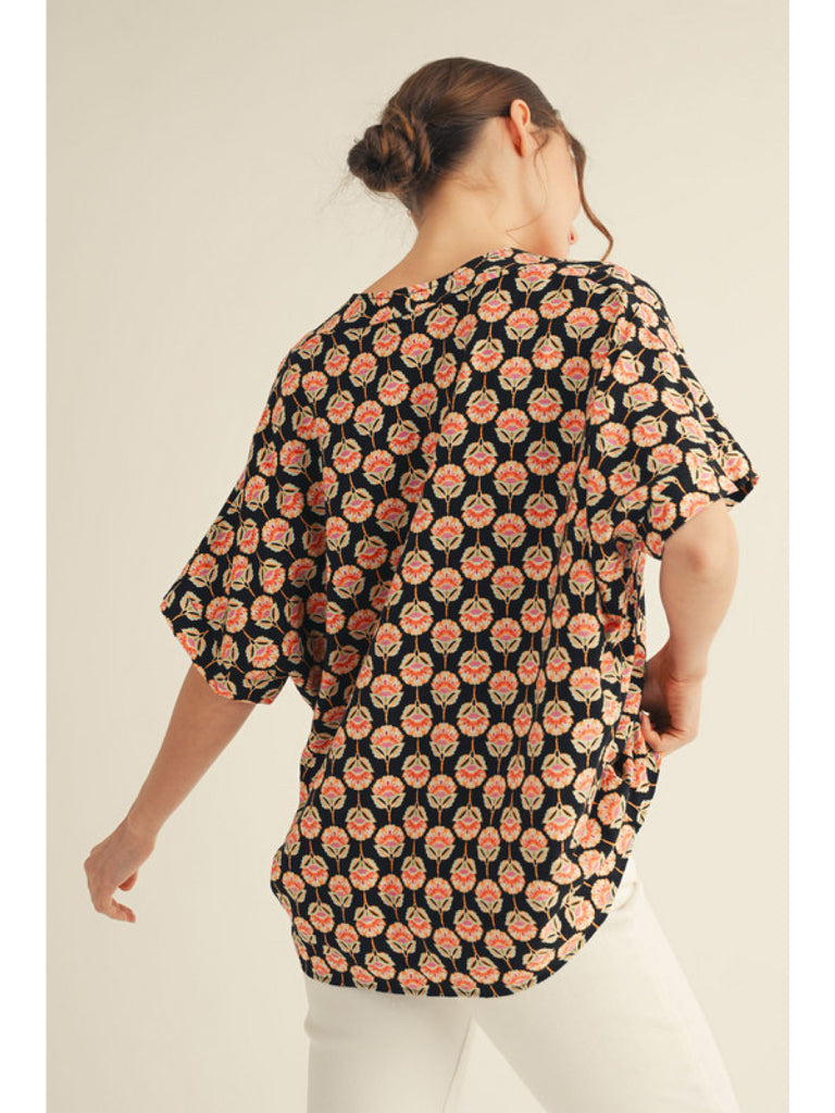 Crinkle V Fall Print