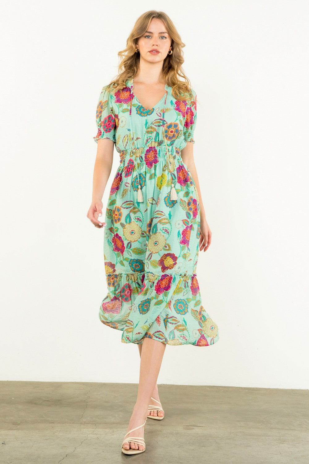Seagreen Floral Dress Small Seagreen Floral Dress Small