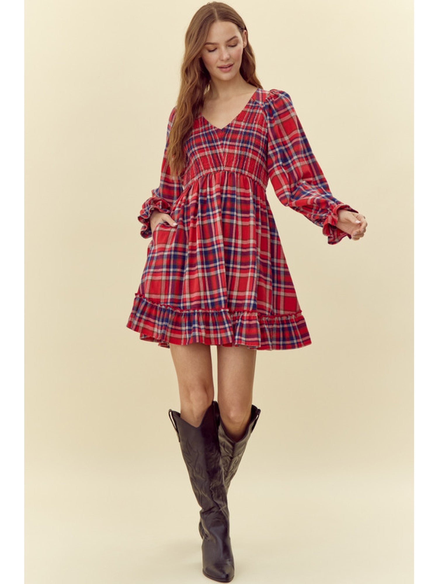 Red Plaid Dress Striped Box Boutique Red Plaid Dress Striped Box Boutique