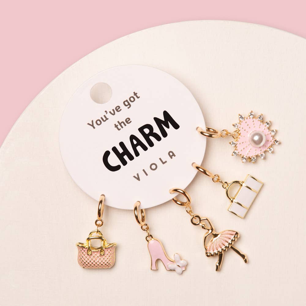 5-Pc Pink Fashion Charm Set