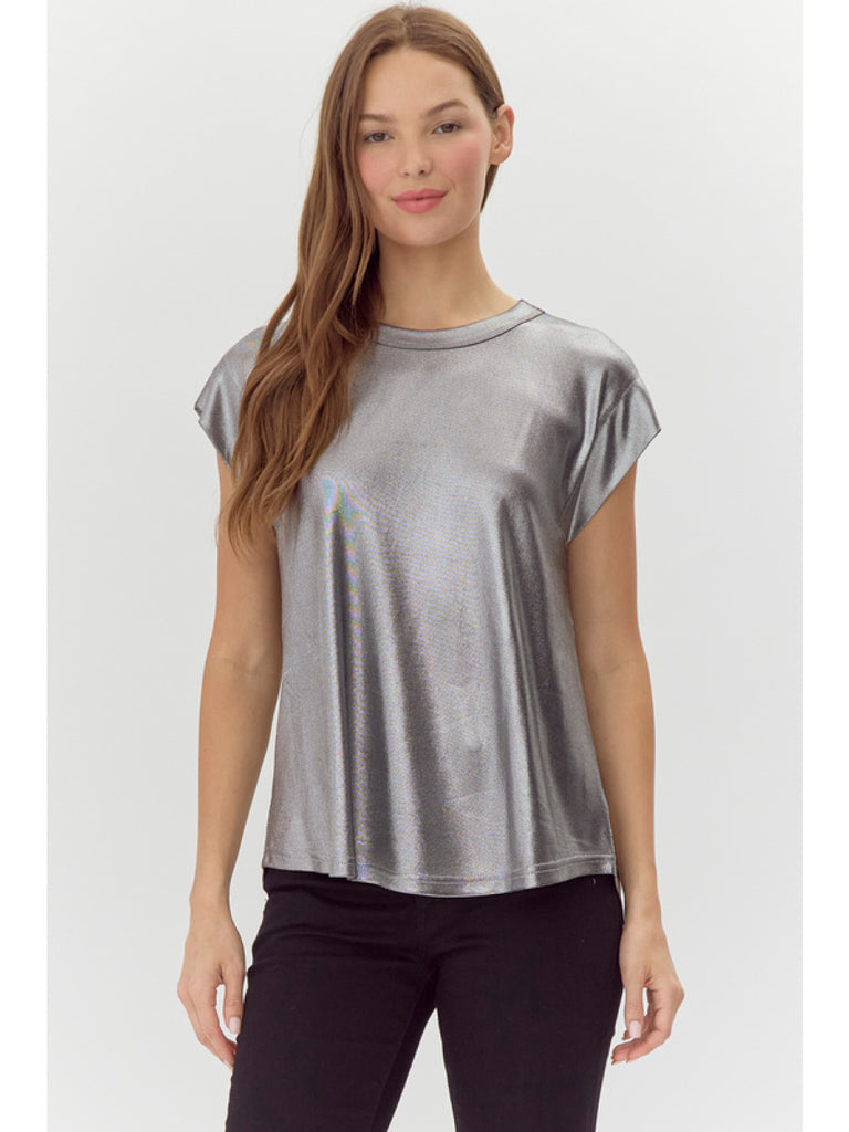 Silver Metallic Top