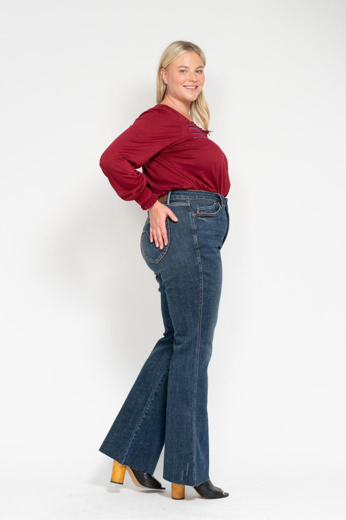 Judy Blue Shield Pocket Flare Jeans