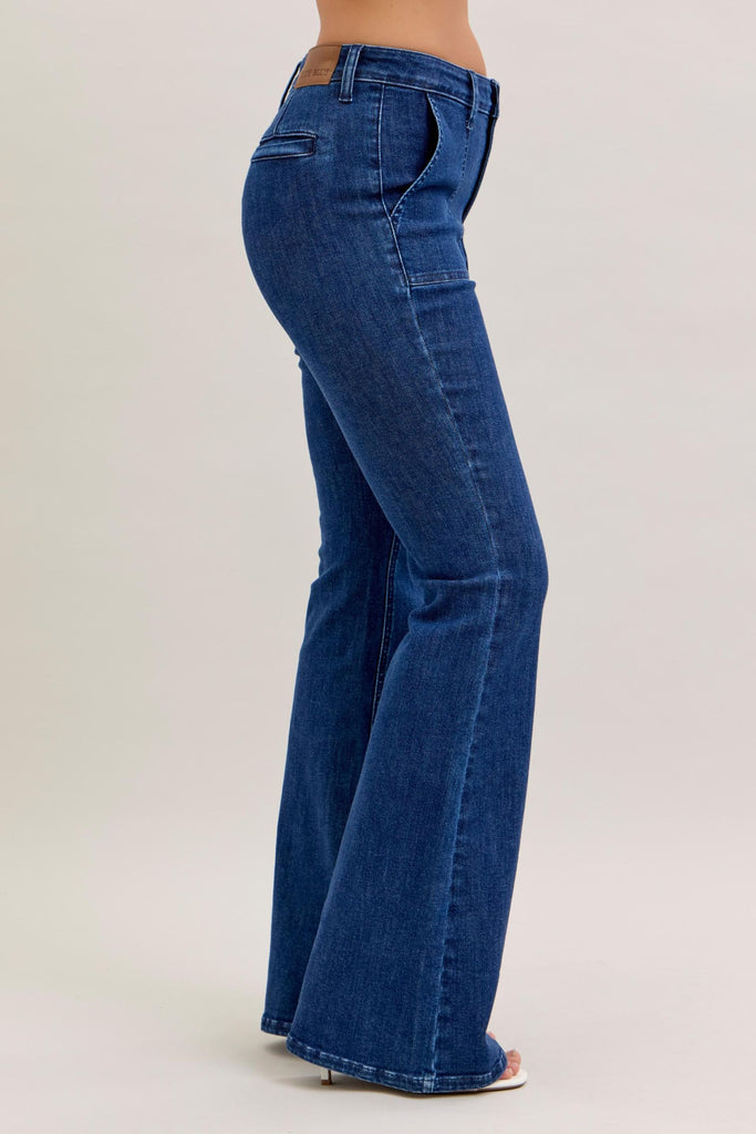 Judy Blue High Rise Flare Patch Pockets