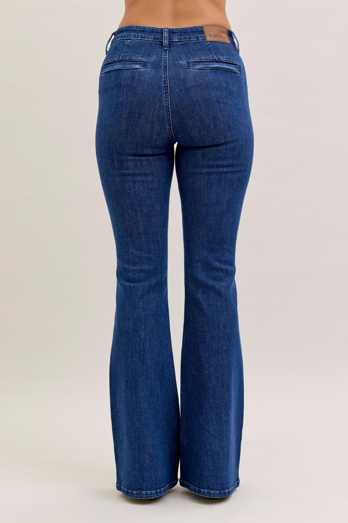 Judy Blue High Rise Flare Patch Pockets