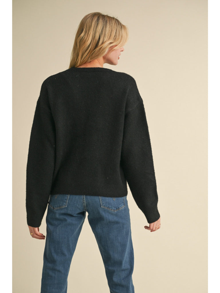 Color Bows Embroidered Sweater