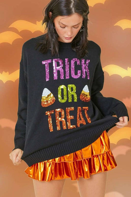 Trick or Treat Sequin Sweater