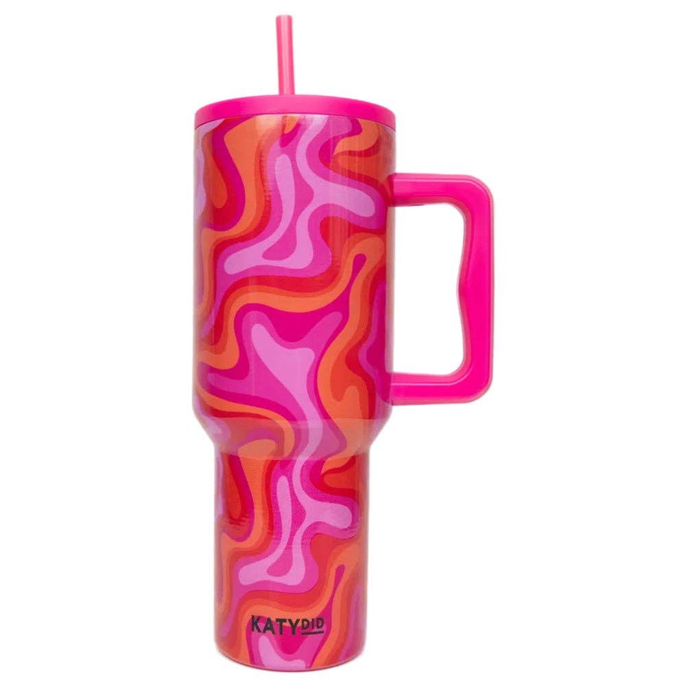 38oz Hot Pink Swirl Tumbler