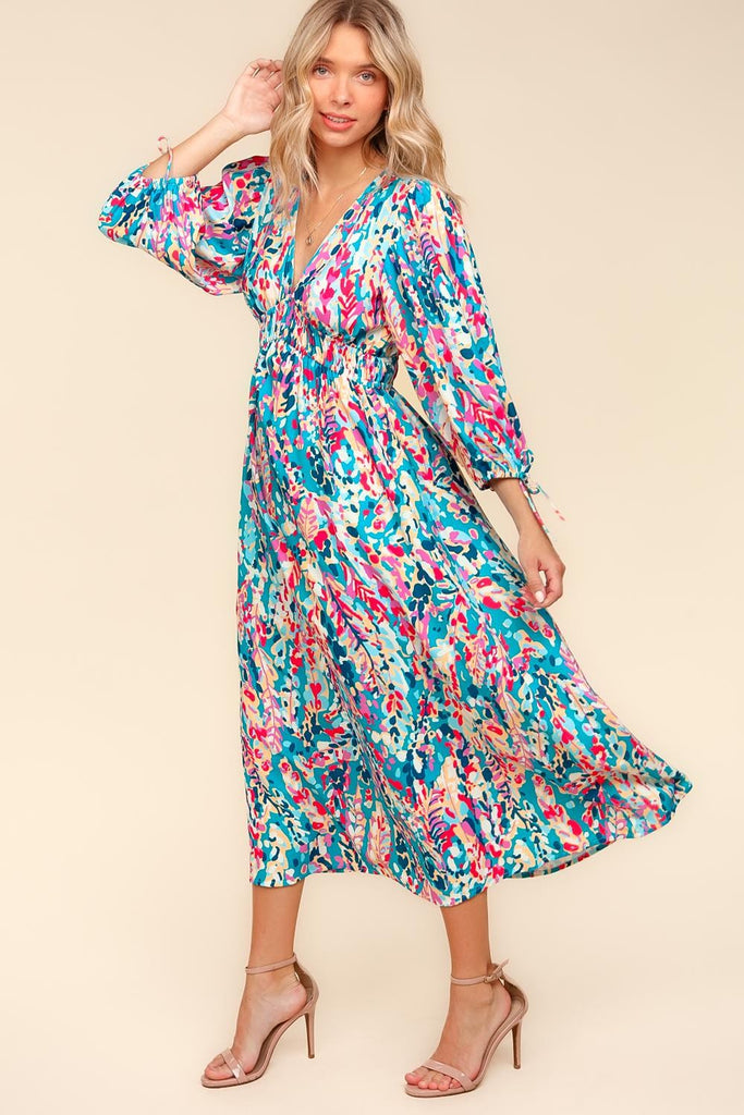 Seaweed Floral Midi Dress