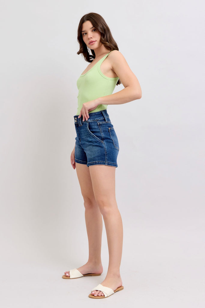 Judy Blue Double Button High Waist Short