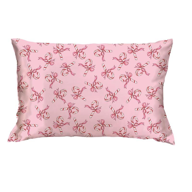 Christmas Candy Cane Satin Pillowcase