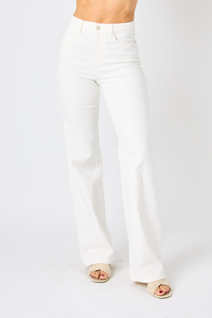 Judy Blue White Braided Jeans