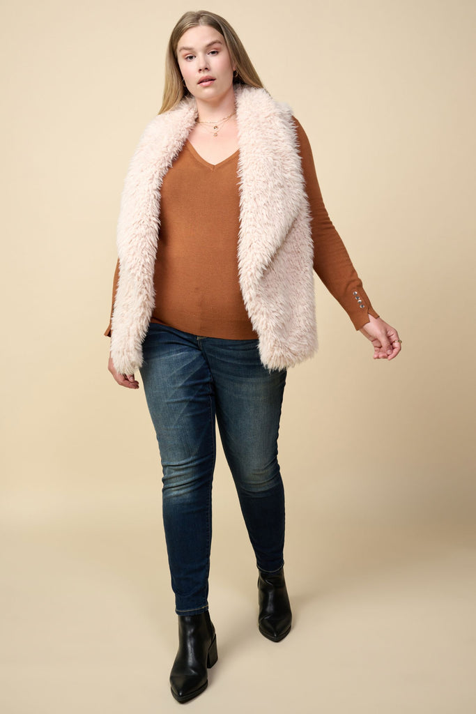 Ivory Furry Vest