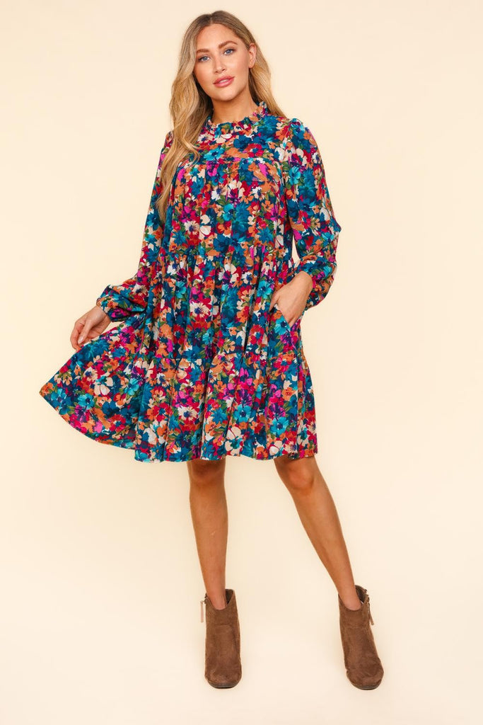 Teal Floral Dress