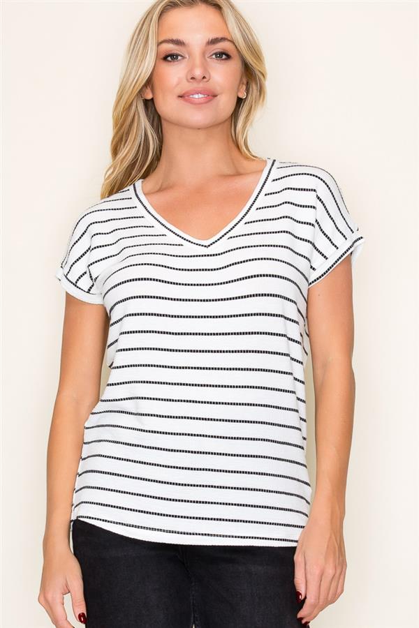 Ivory Stripe T Shirt