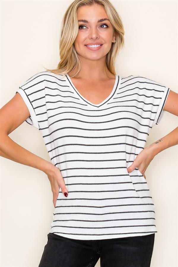 Ivory Stripe T Shirt