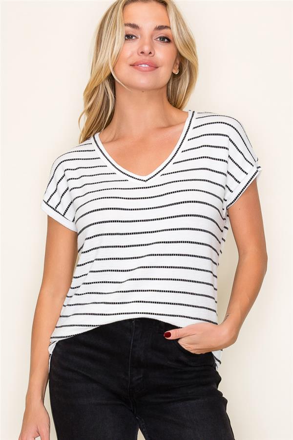 Ivory Stripe T Shirt