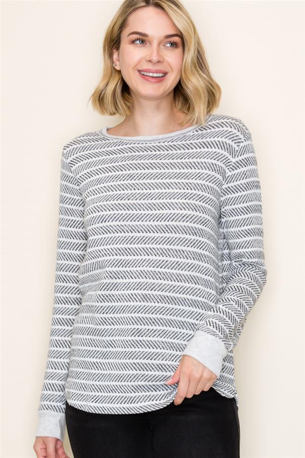 Grey Textured Sweater