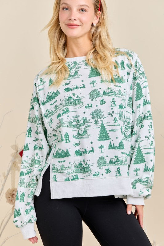 Green Vintage Holiday Top