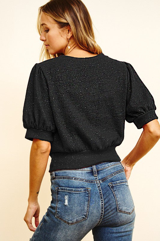 Shimmer Puff Sleeve Top