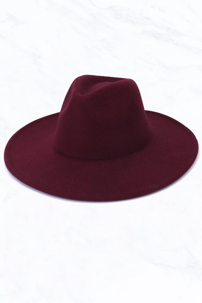 Suede Large Brim Fedora Hat