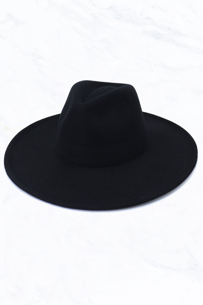 Suede Large Brim Fedora Hat