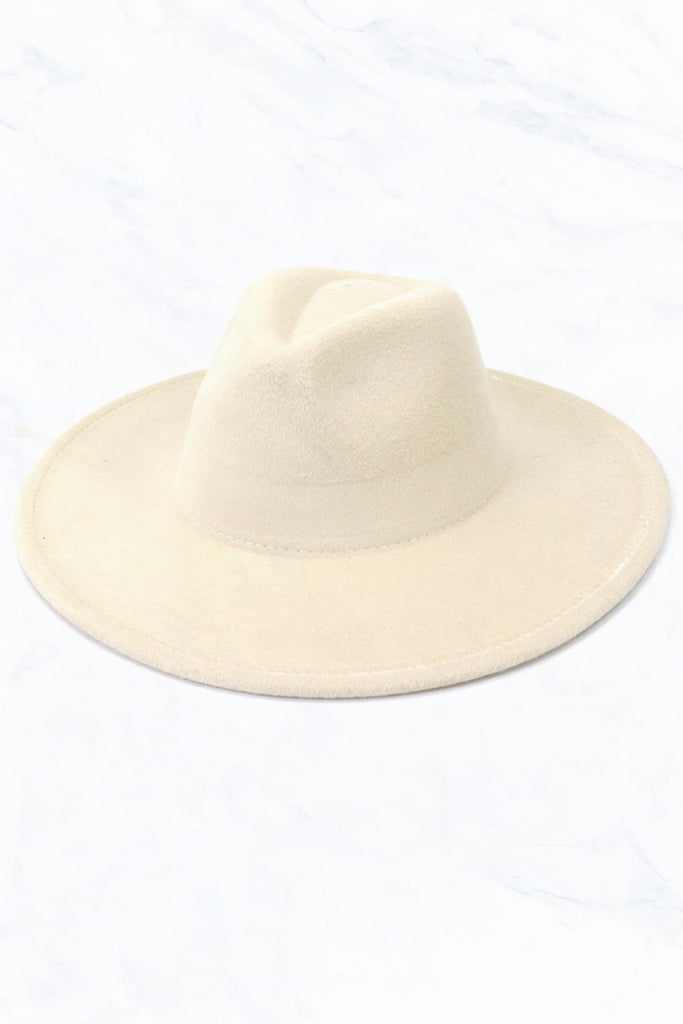 Suede Large Brim Fedora Hat