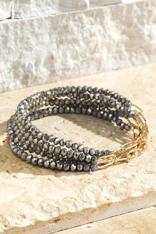 Beaded Chain Bracelet Stacks