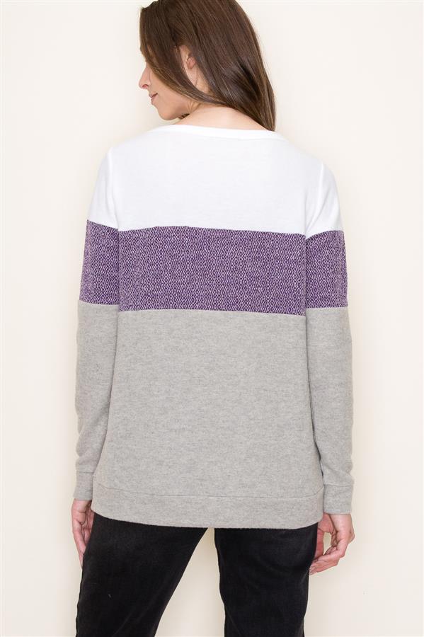 Plum Colorblock Sweater