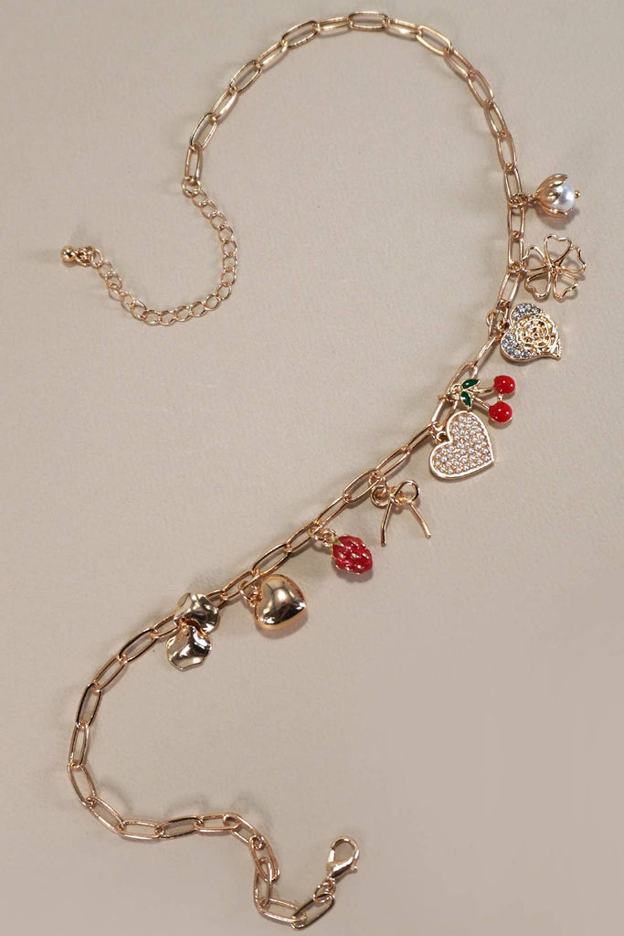 Charm Cherry Heart Necklace