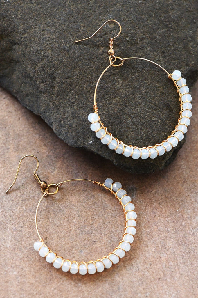 Beaded Large Hoops, 2 Colors