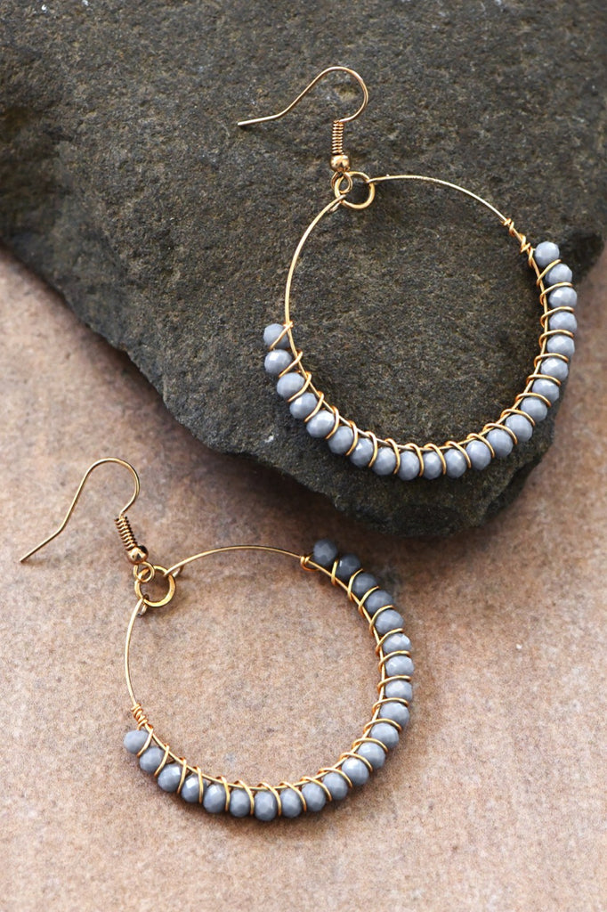Beaded Large Hoops, 2 Colors