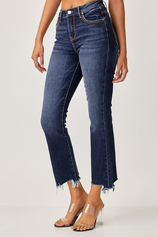 High Rise Crop Slim Denim