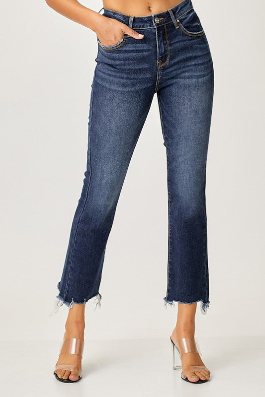 High Rise Crop Slim Denim