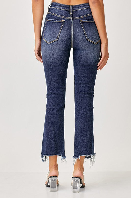 High Rise Crop Slim Denim